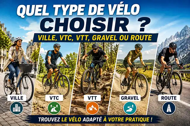Quel type de vélo choisir VTC VTT gravel ou route